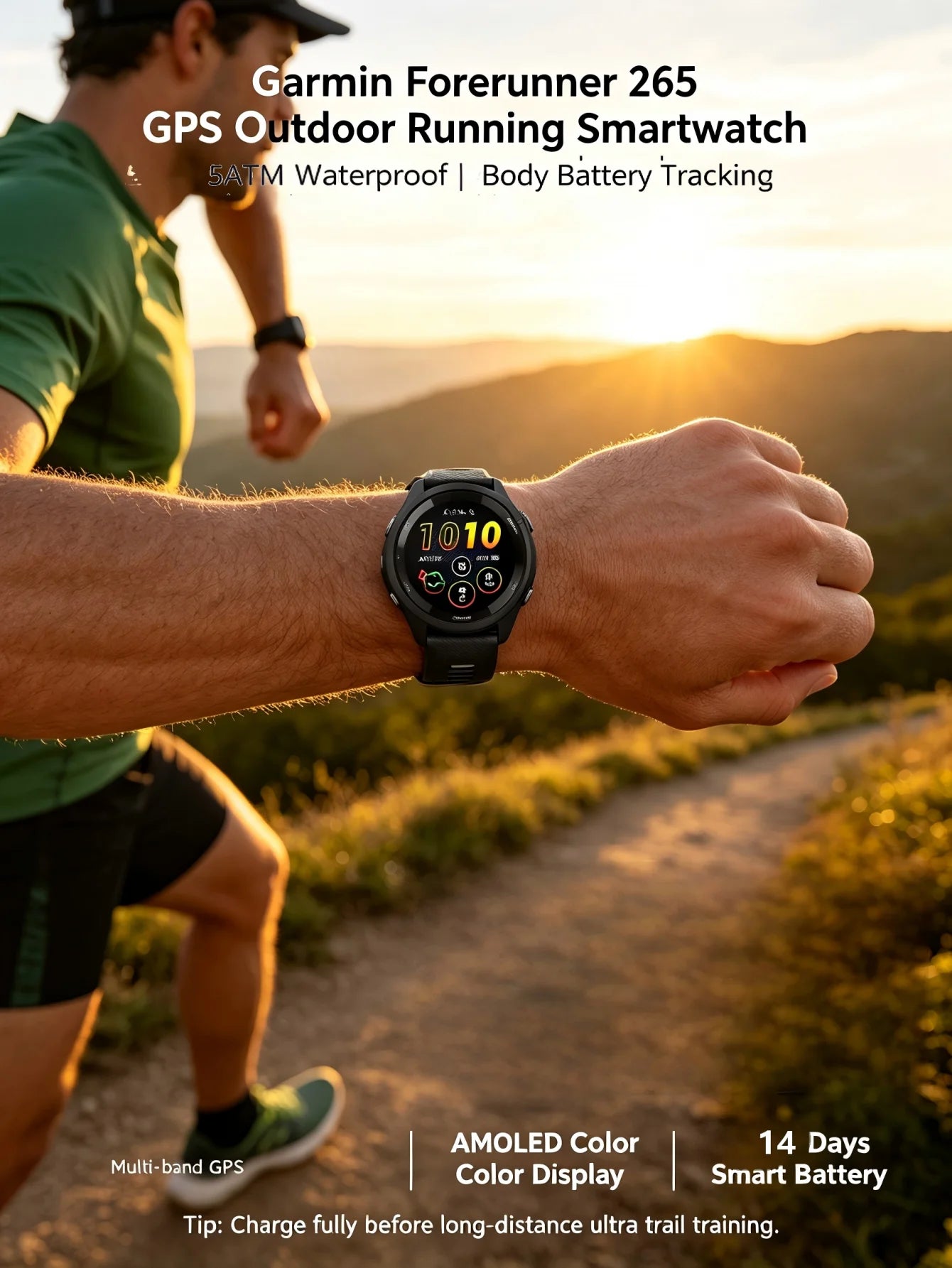 Garmin Forerunner 265 Multiband GPS Smartwatch Navigation And Health Tracking