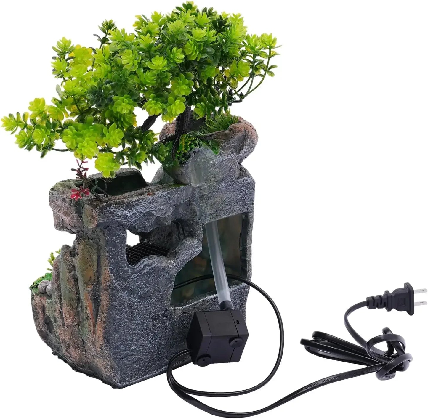 Indoor Waterfall Meditation Tabletop Fountain With LED Light And Pump
