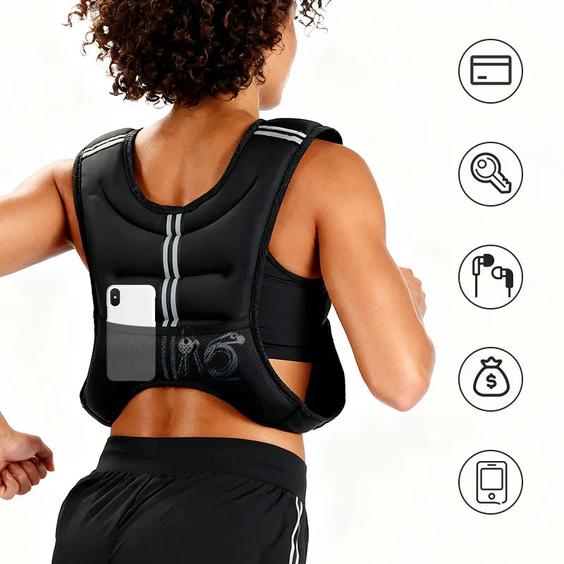 Weight Vest With Reflective Stripe For Workout And Training