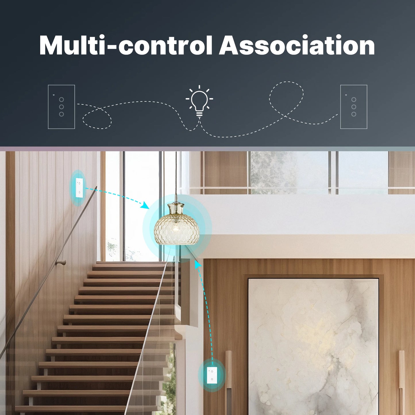 MOES Tuya WiFi Glass Touch Smart Light Switch With Alexa