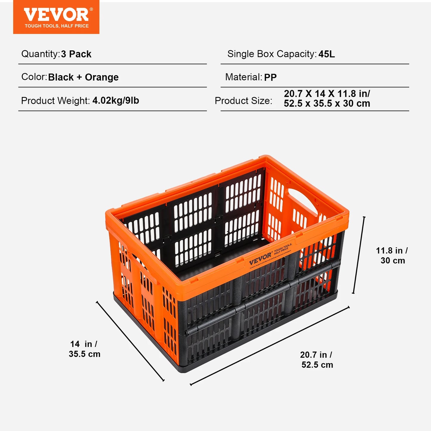 SucceBuy Collapsible Storage Baskets With Handles Stackable Bins