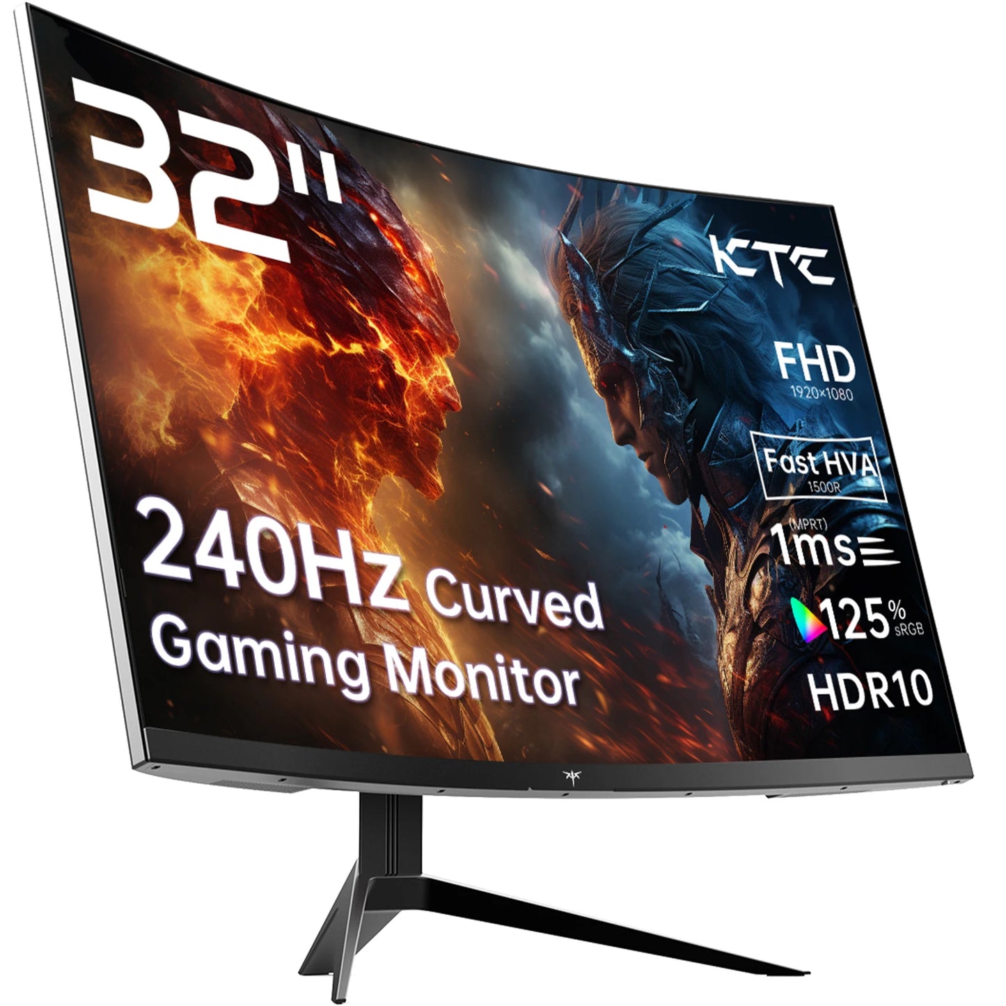 KTC 240Hz Curved Gaming Monitor HDR10 1ms FreeSync GSync