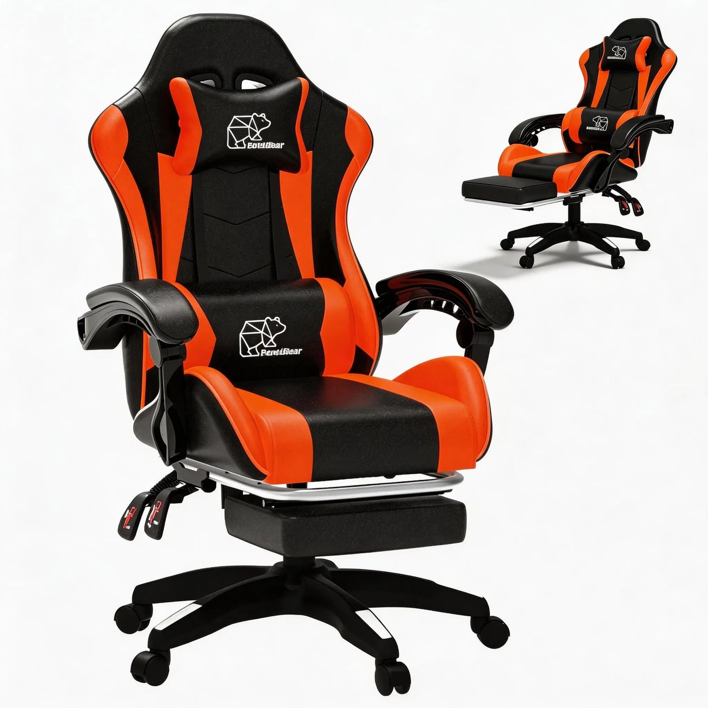 Computer Gaming Chair Ergonomic Leather Office Chair With Foot Rest