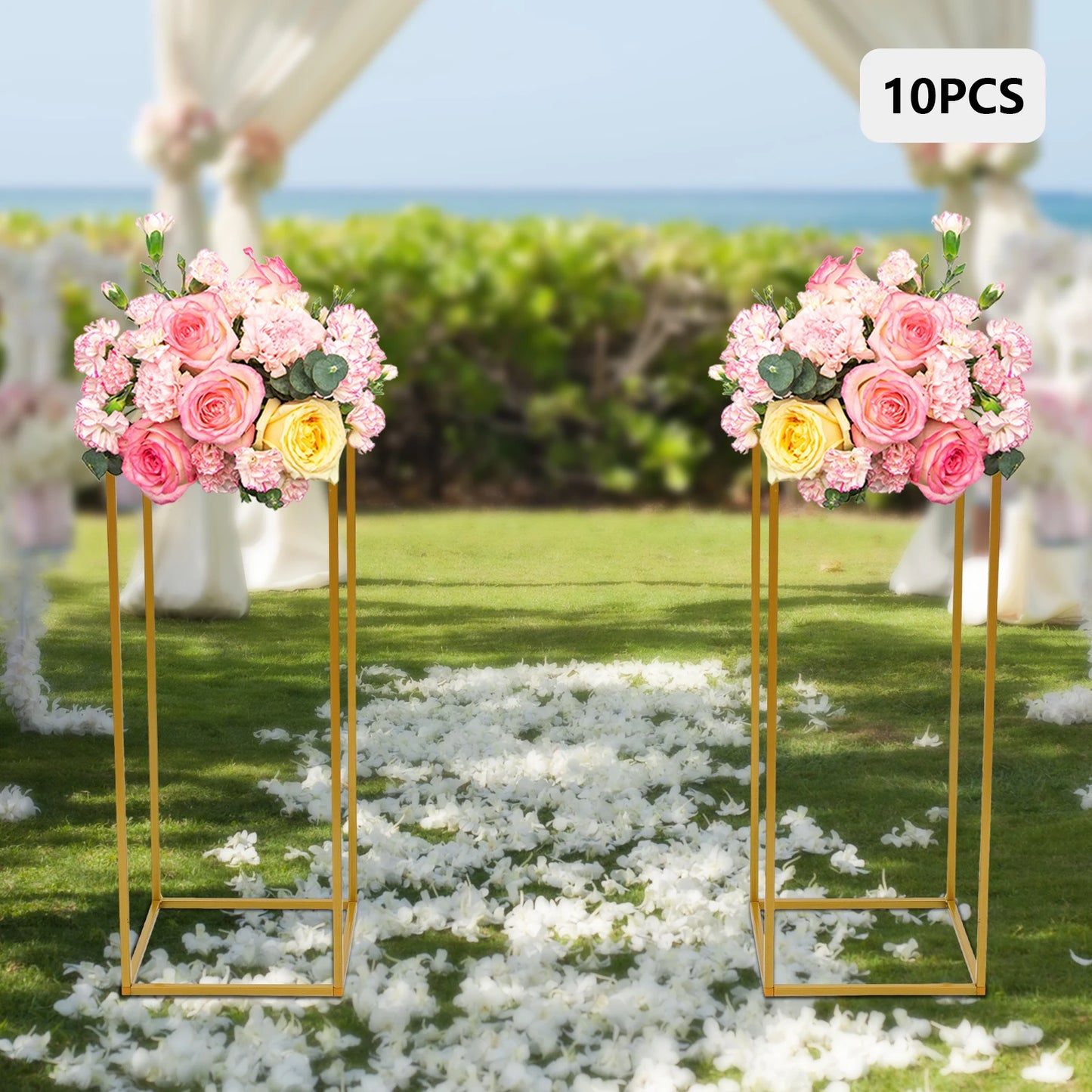 10 Piece Metal Flower Rack Set For Wedding And Events