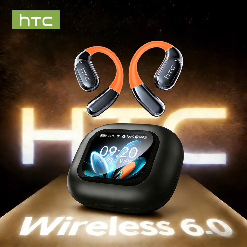 HTC Wireless Earphones With LCD Display And Active Noise Cancellation