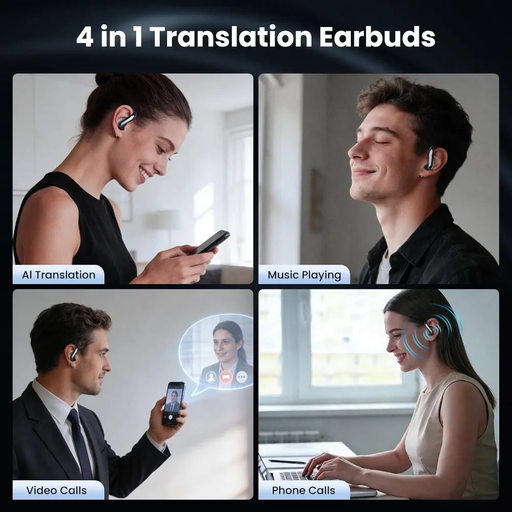 Wireless AI Translation Earbuds With Active Noise Cancellation