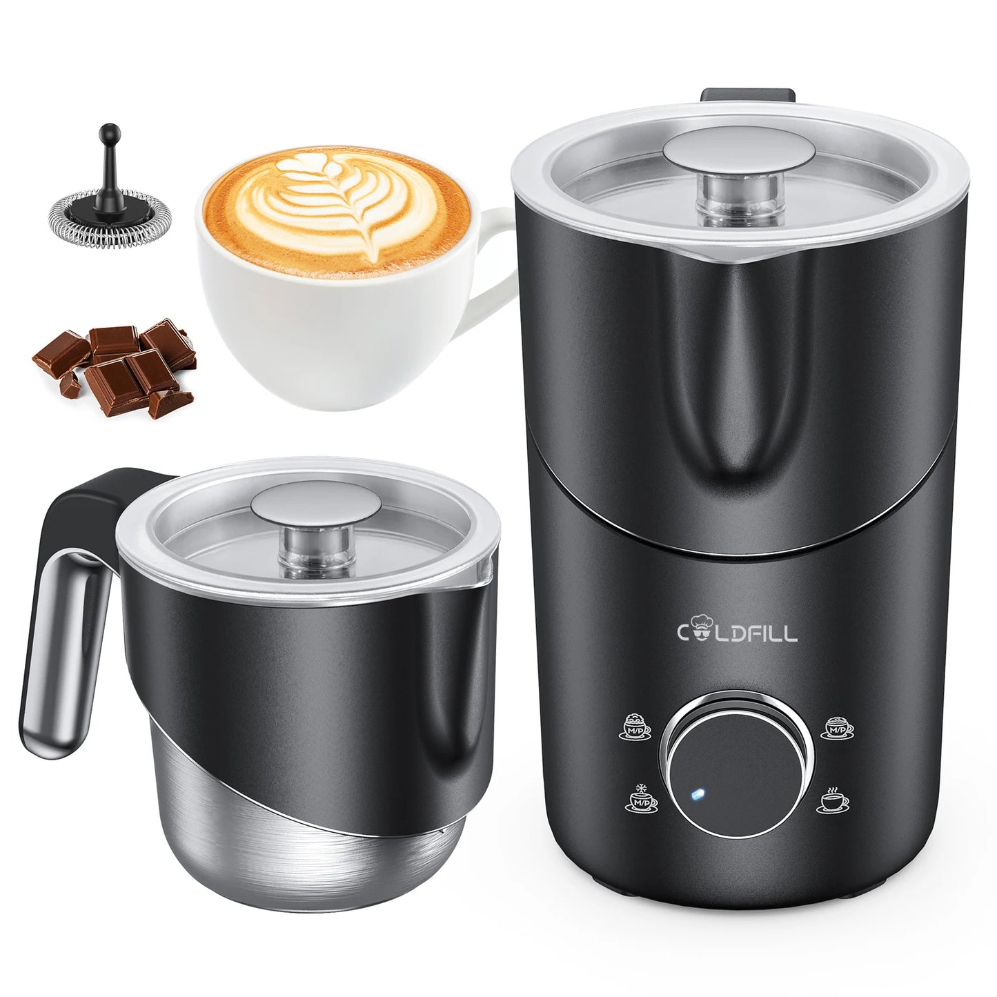 UHOST Milk Frother And Steamer 8-in-1, Large 400ml