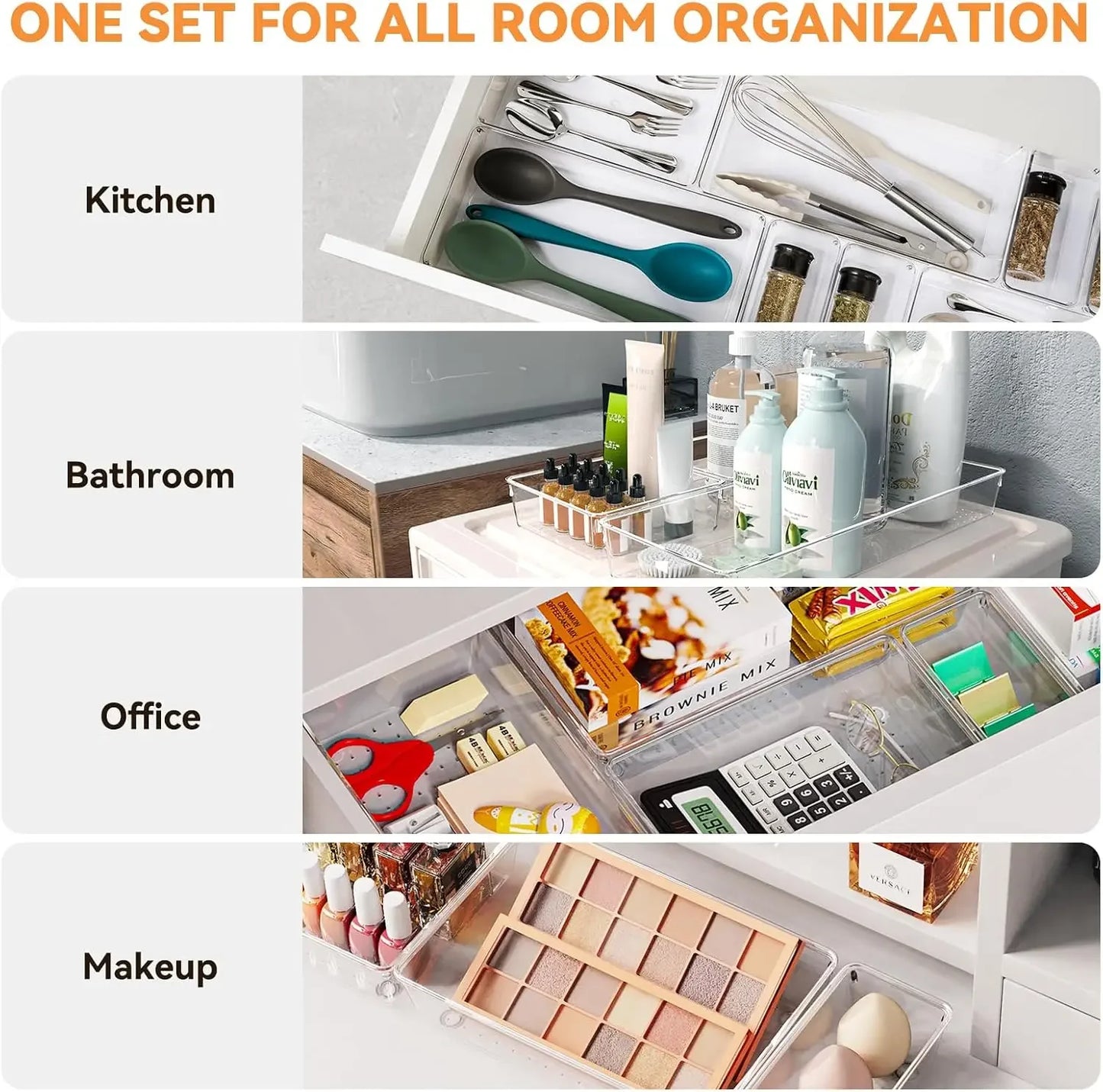 Plastic Drawer Organizer Trays For Makeup And Home Storage