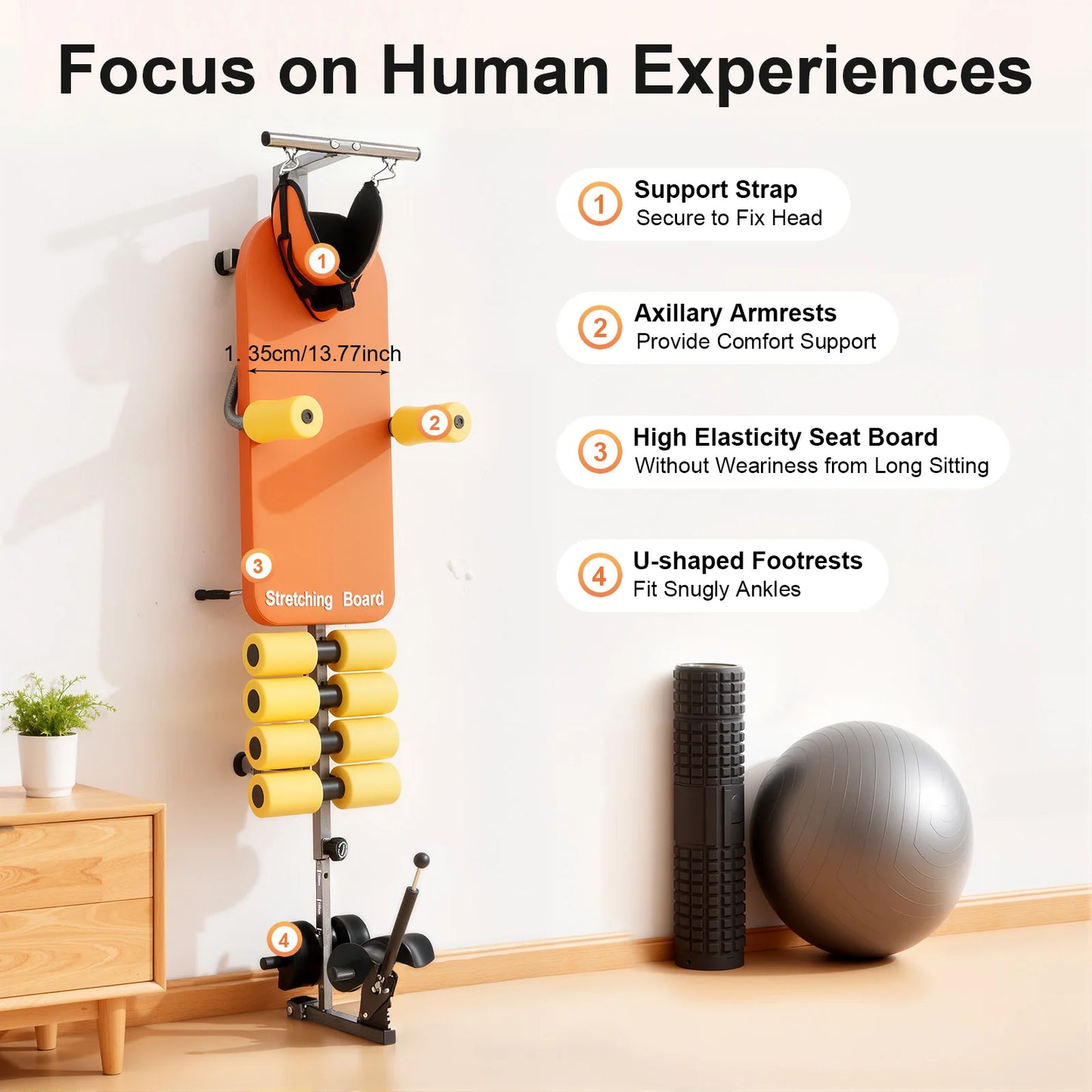 Adjustable Back Stretch Bench And Neck Stretcher For Decompression