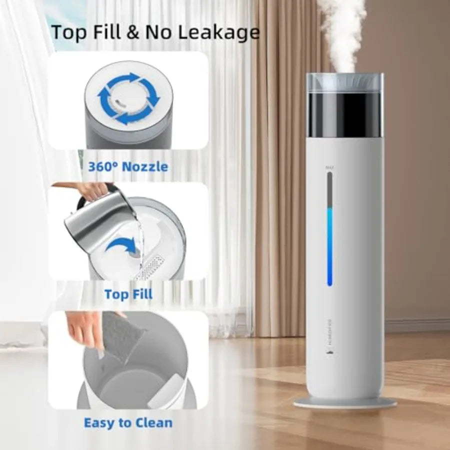 Smart Humidifier for Room Up to 600 Sq Ft Ultra Quiet Top Fill Auto Control