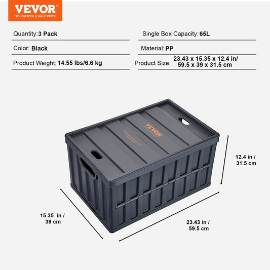 Collapsible Stackable Storage Bins With Lids For Home Organization