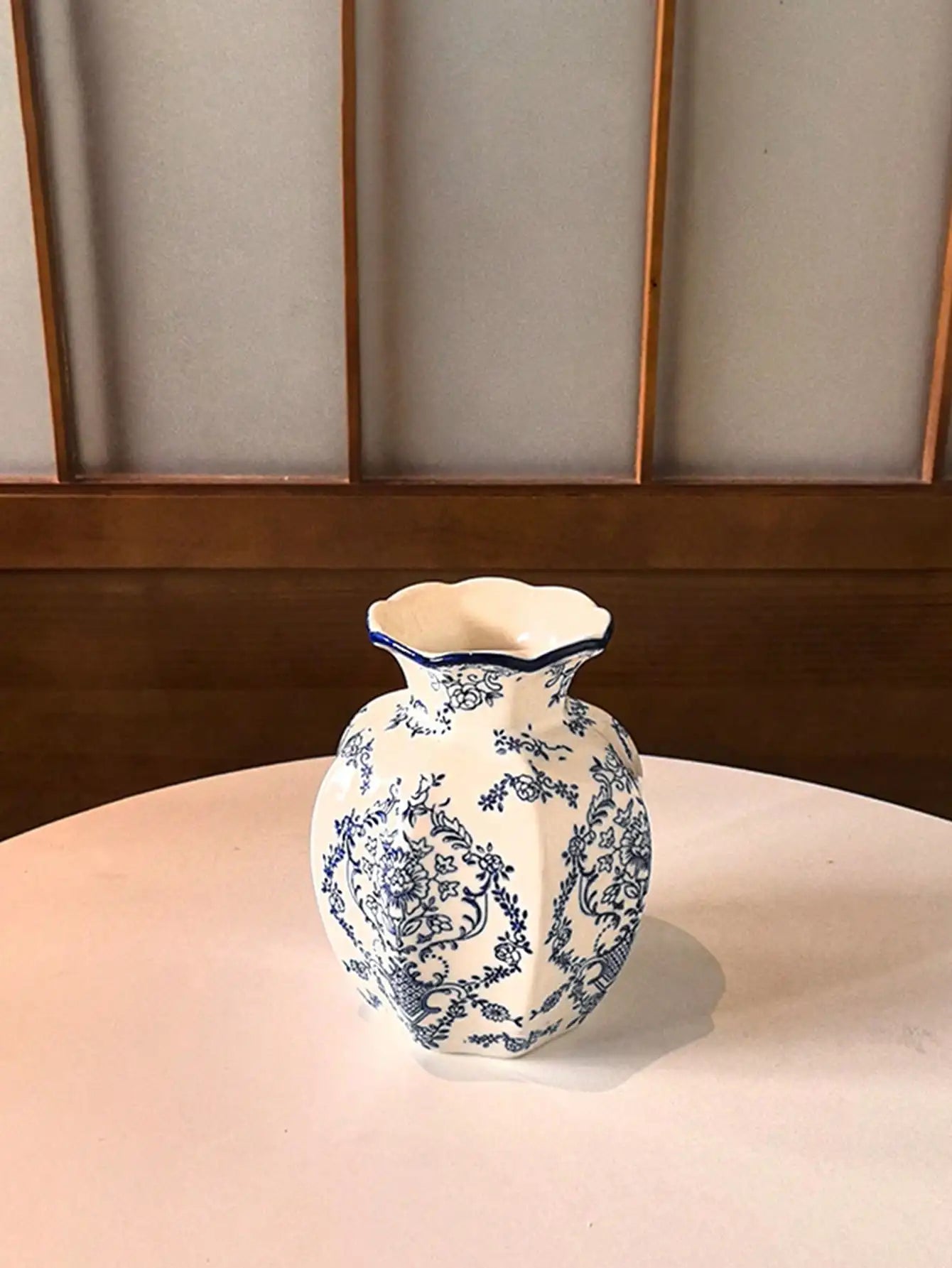 Blue And White Porcelain Vase Chinese Retro Floral Decor