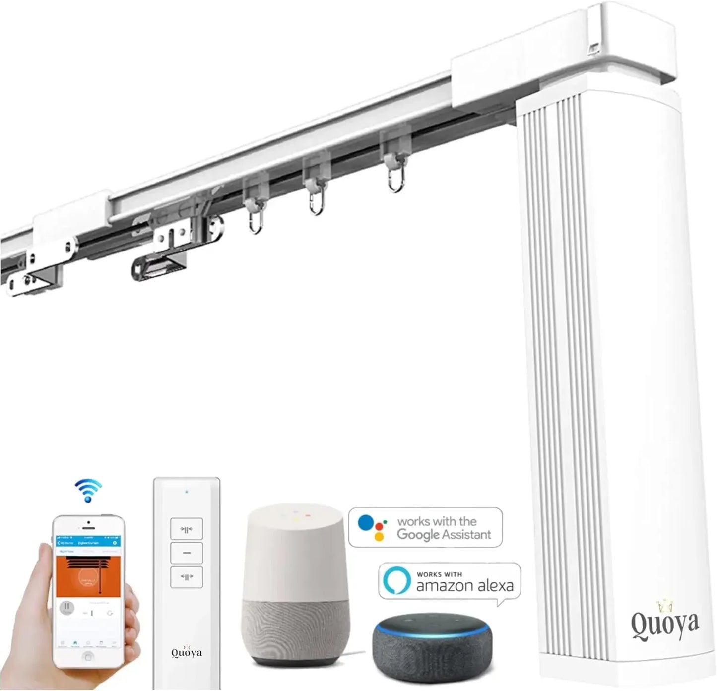QL500 Smart Curtains System Electric Curtain Track With Automated Rail