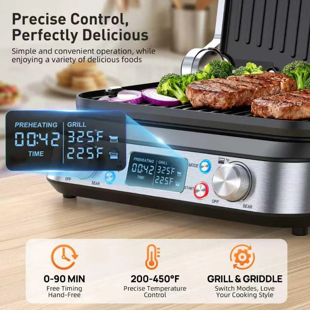 XMSJ 6 In 1 Griddle And Indoor Grill Smokeless Pancake