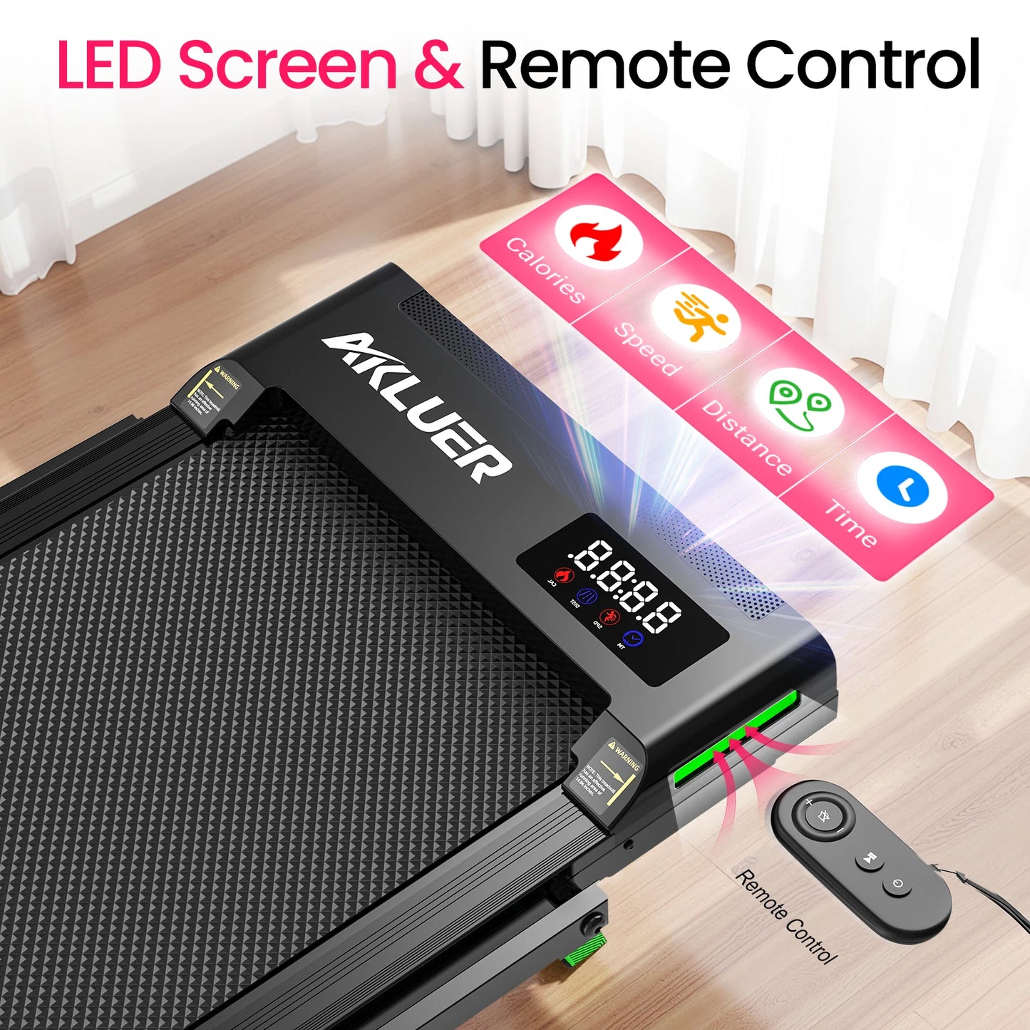 Akluer Walking Pad Treadmill Portable Under Desk 2.5HP Remote Control