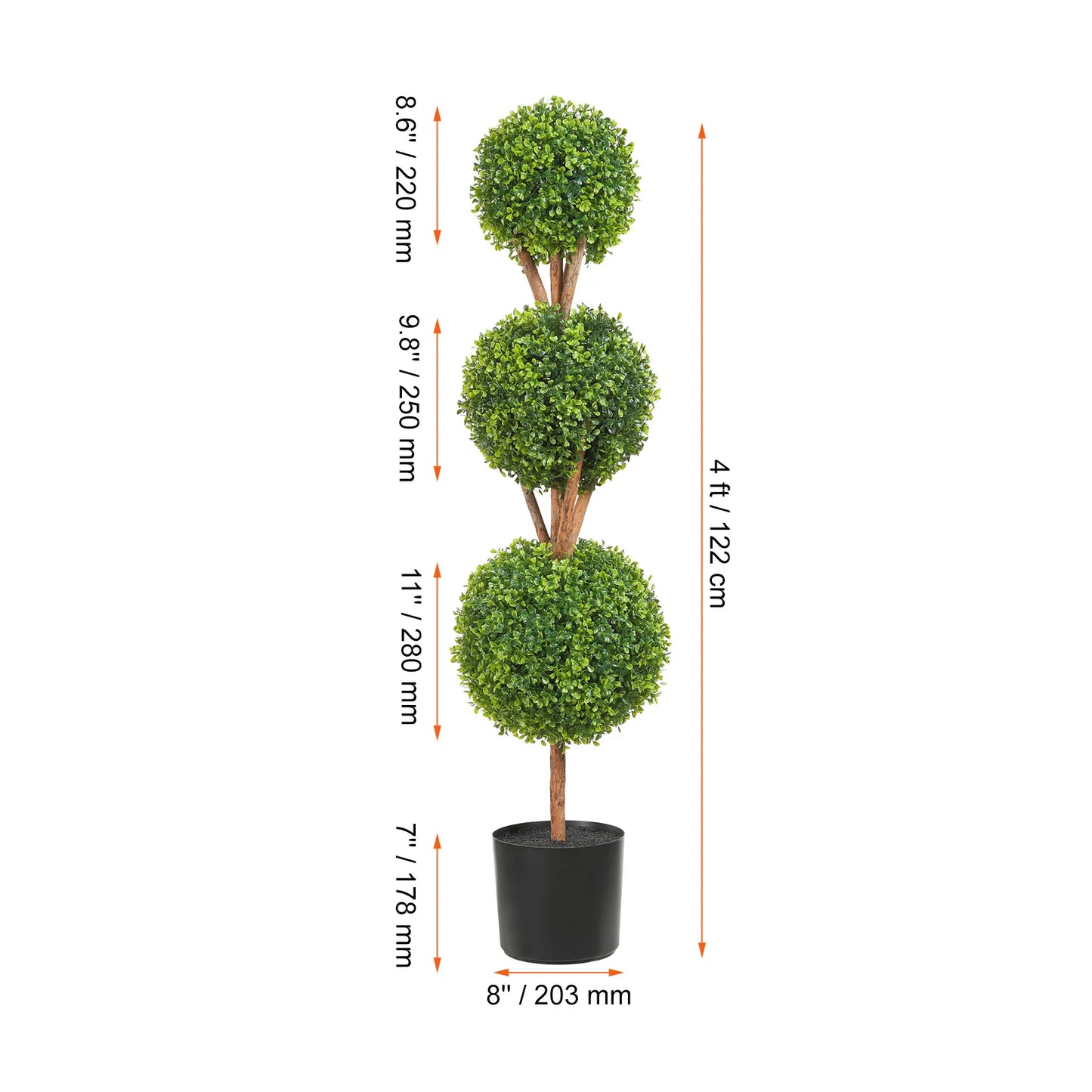 SucceBuy Artificial Boxwood Spiral Topiary Tree Outdoor Decor