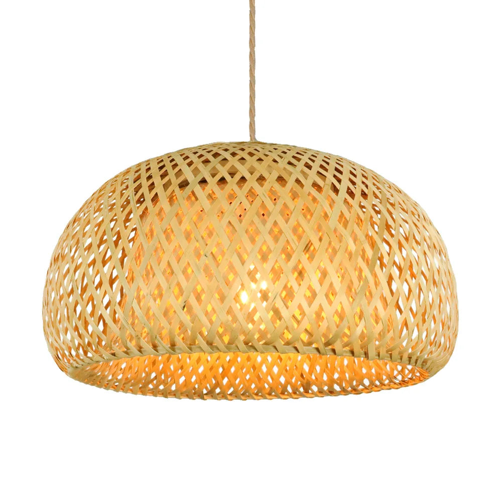 Molden Bamboo Lantern Pendant Lamp Natural Rattan E27 LED