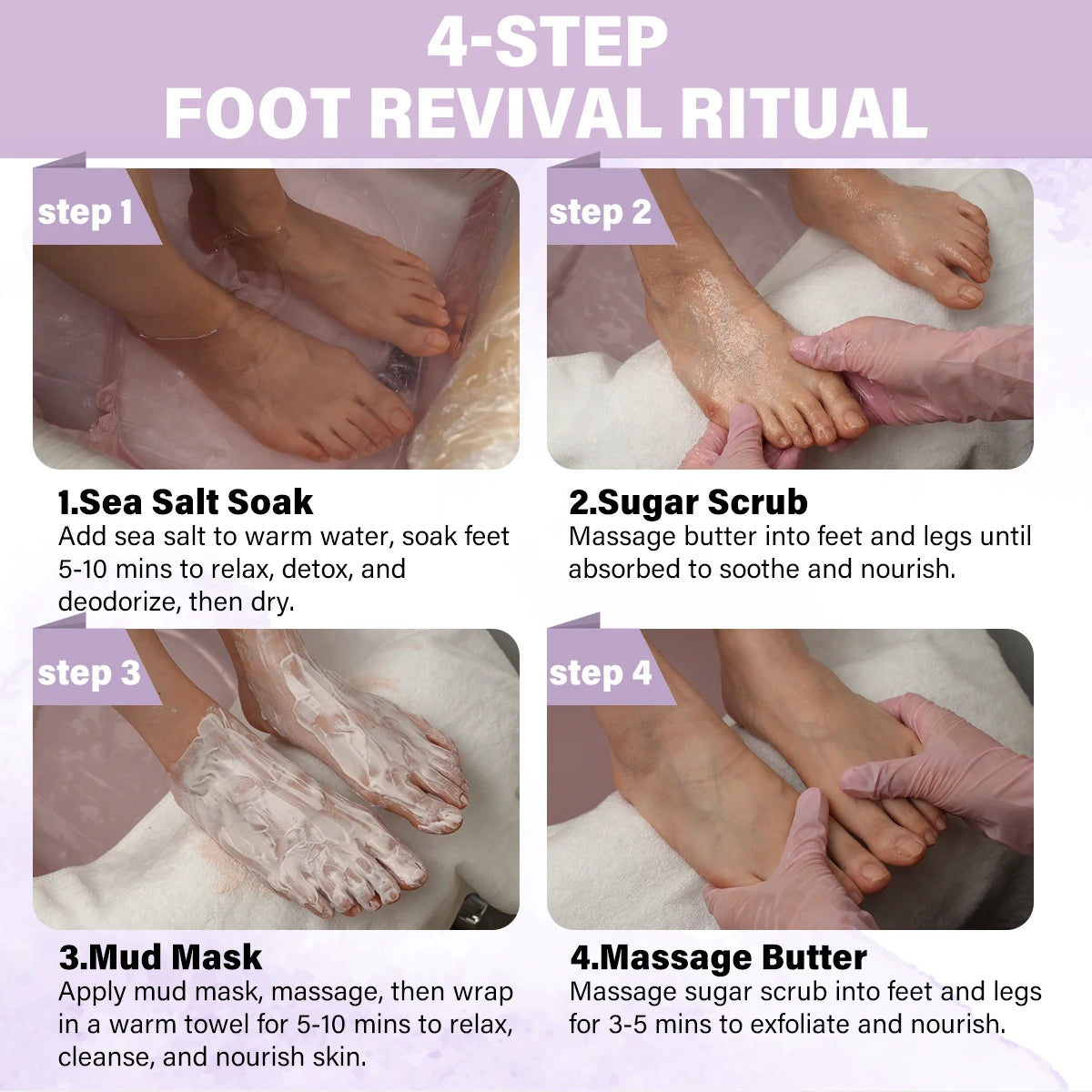 FootNICE 4 Step Spa Pedicure Kit 4-In-1 Deluxe Foot Care