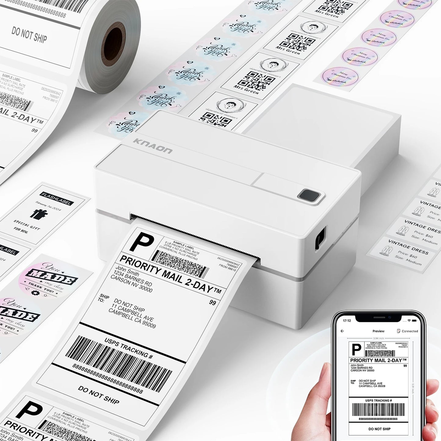 Knaon Thermal Label Printer For Small Business And Home Use