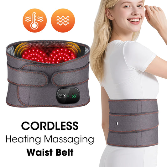 Agdoad Heating Vibration Massager Belt With Red Light Hot Compress