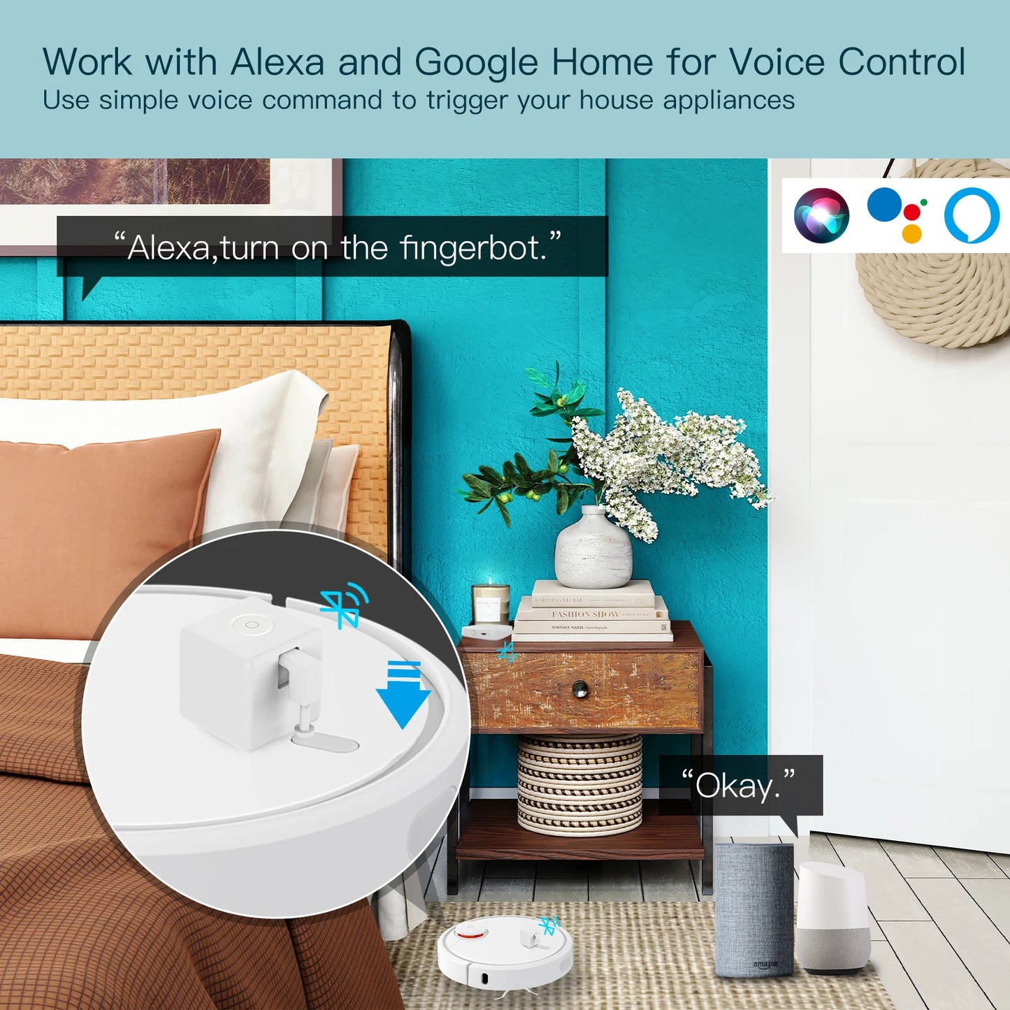 MOES Tuya Smart Bluetooth Fingerbot Switch With Voice Control