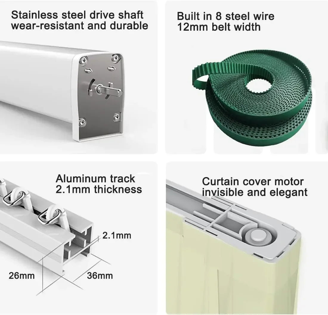 Electric Smart Curtains System With Remote Compatible Alexa Google Home