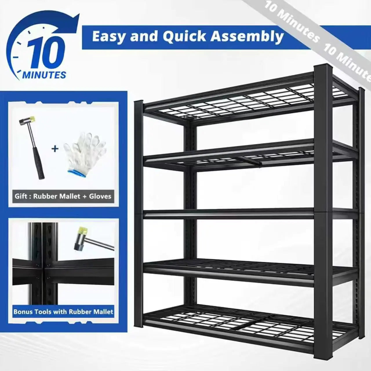 Adjustable Metal Double Layer Column Shelving Rack For Warehouse