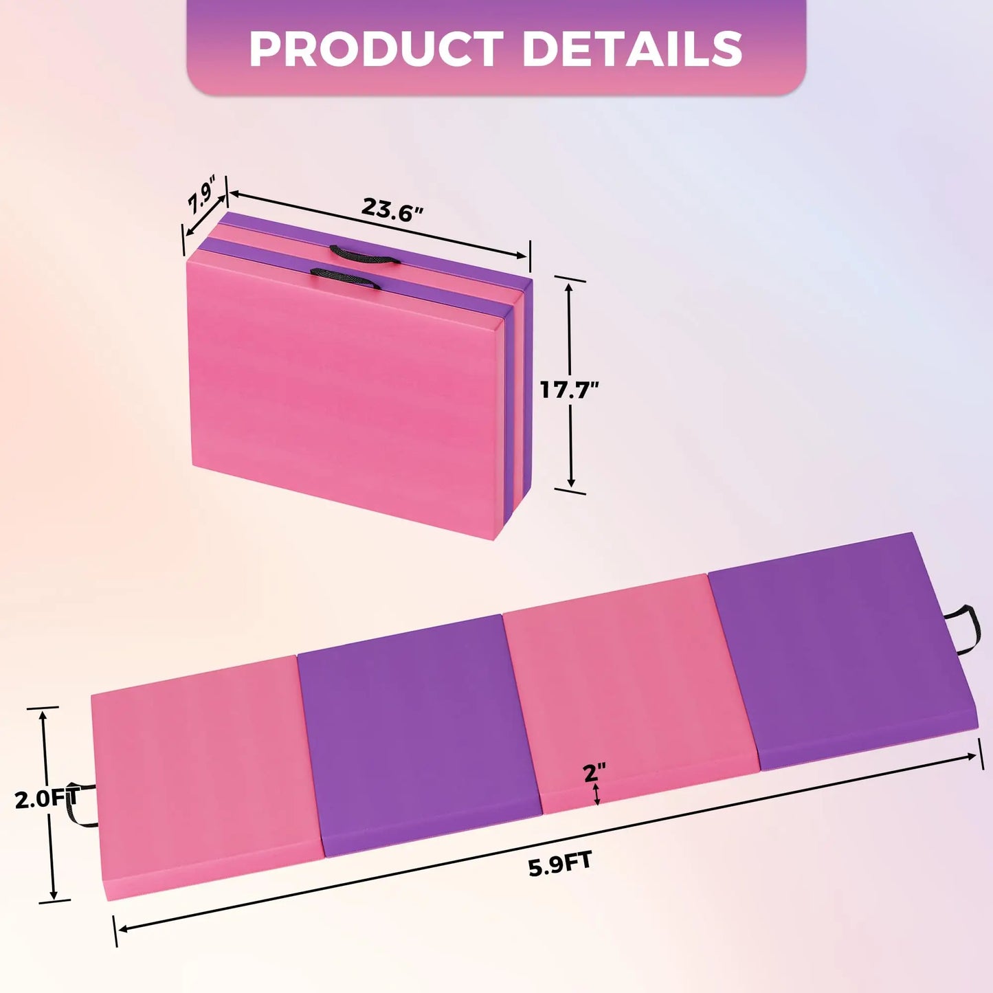 HiMISS Gymnastics Mat Fourfold And Fivefold Tumbling Mats Foam Core
