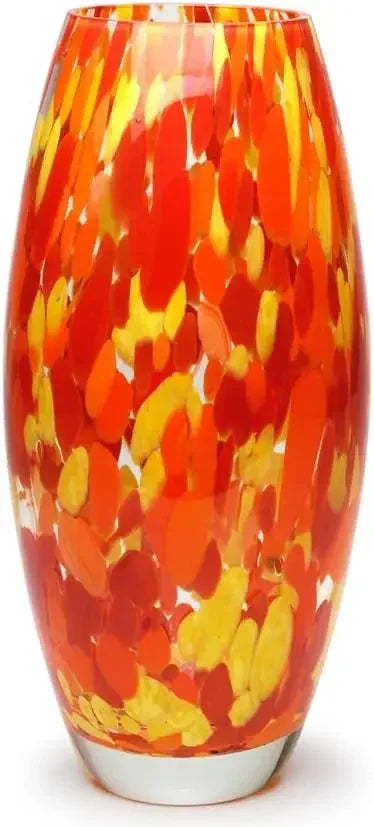 Hand Blown Confetti Art Glass Vase Murano Style Oliva G