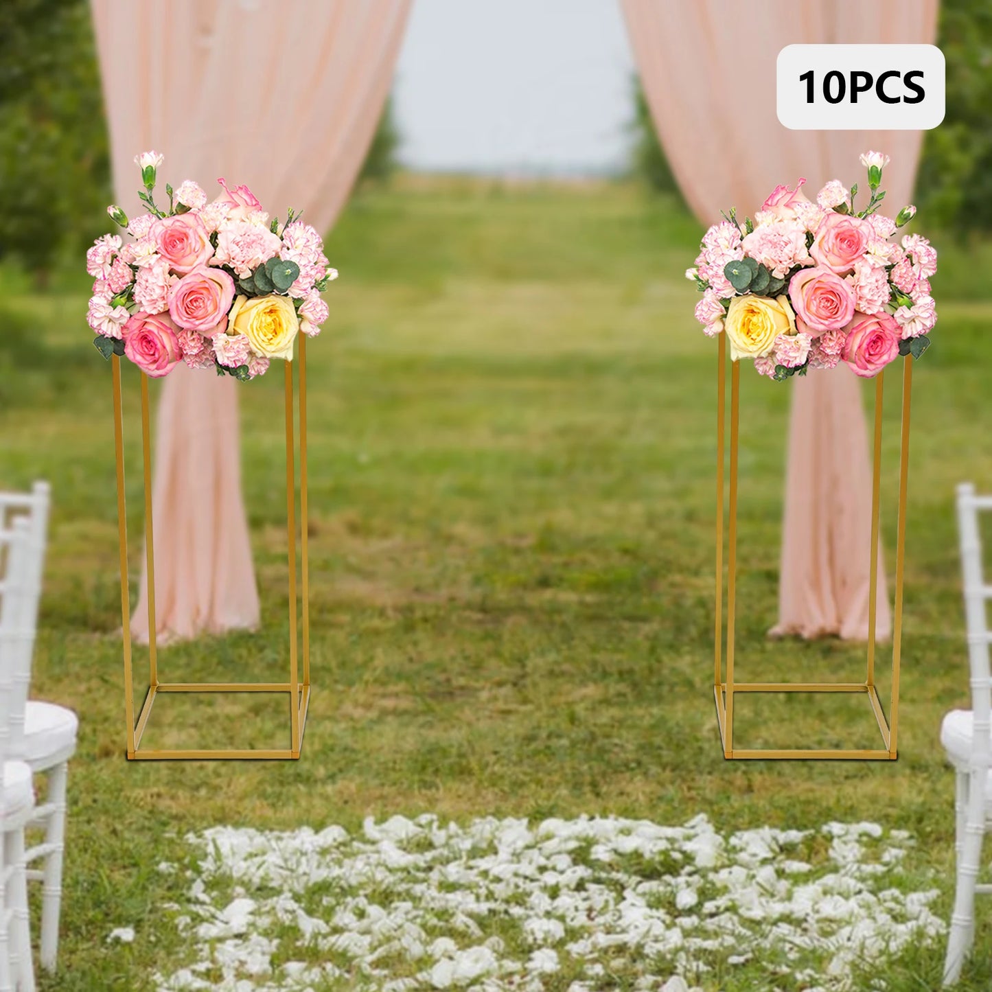 10 Piece Metal Flower Rack Set For Wedding And Events