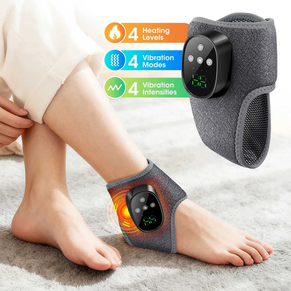 PASTSKY Cordless Heated Ankle Brace Massager With Four Heat Settings