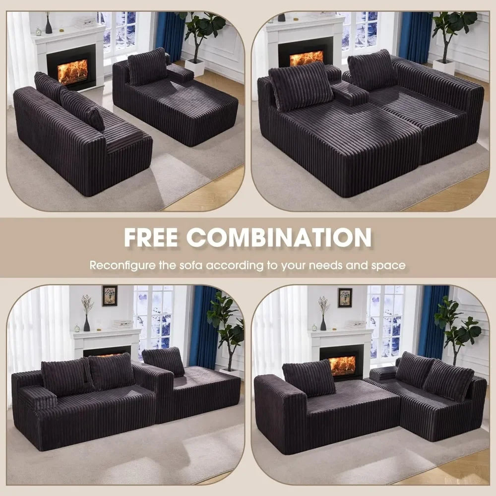Cloud Modular Sectional Sofa L Shape Memory Foam Chaise