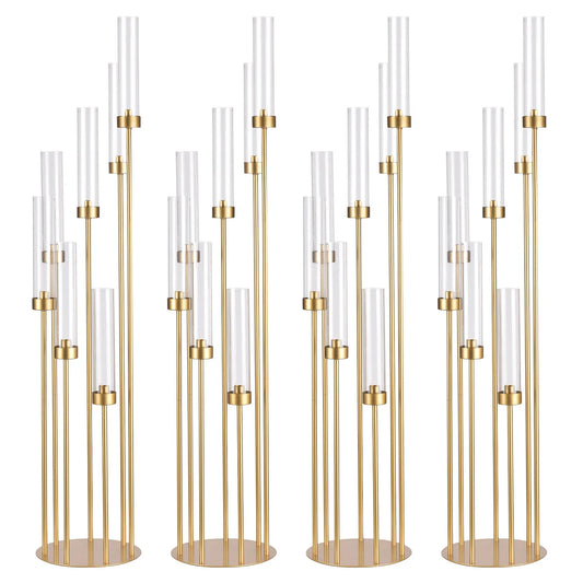 Vincigant 4 Pack 7 Arm Floor Candelabras Metal Centerpieces