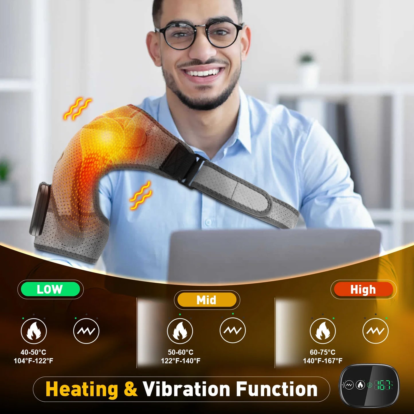 Pastsky Electric Shoulder Heating Pad Vibration Massager