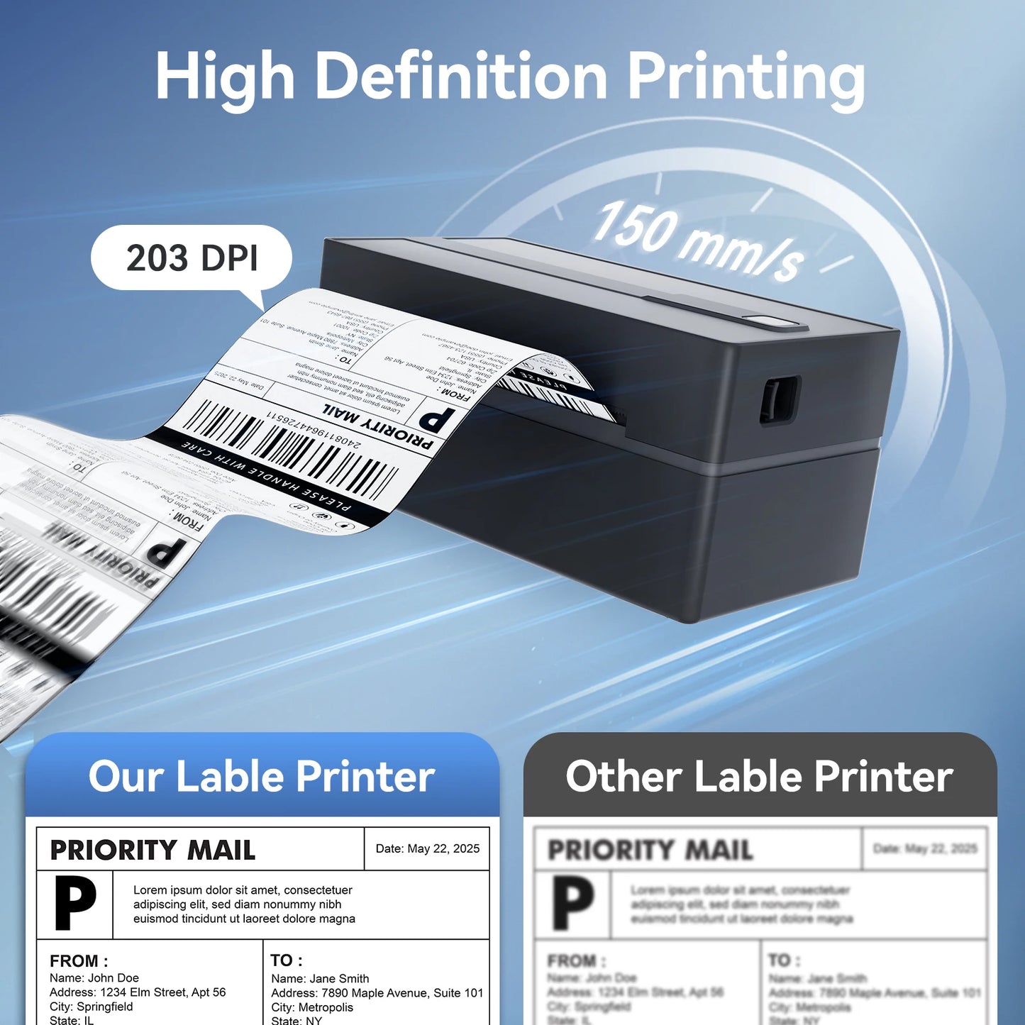 TakeYou Portable Thermal Label Printer 203DPI Bluetooth USB High Speed