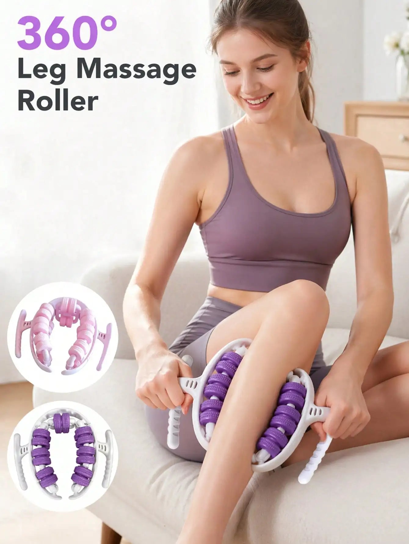 Professional Yoga Leg Ring Clamp With 28 Massage Roller Wheels