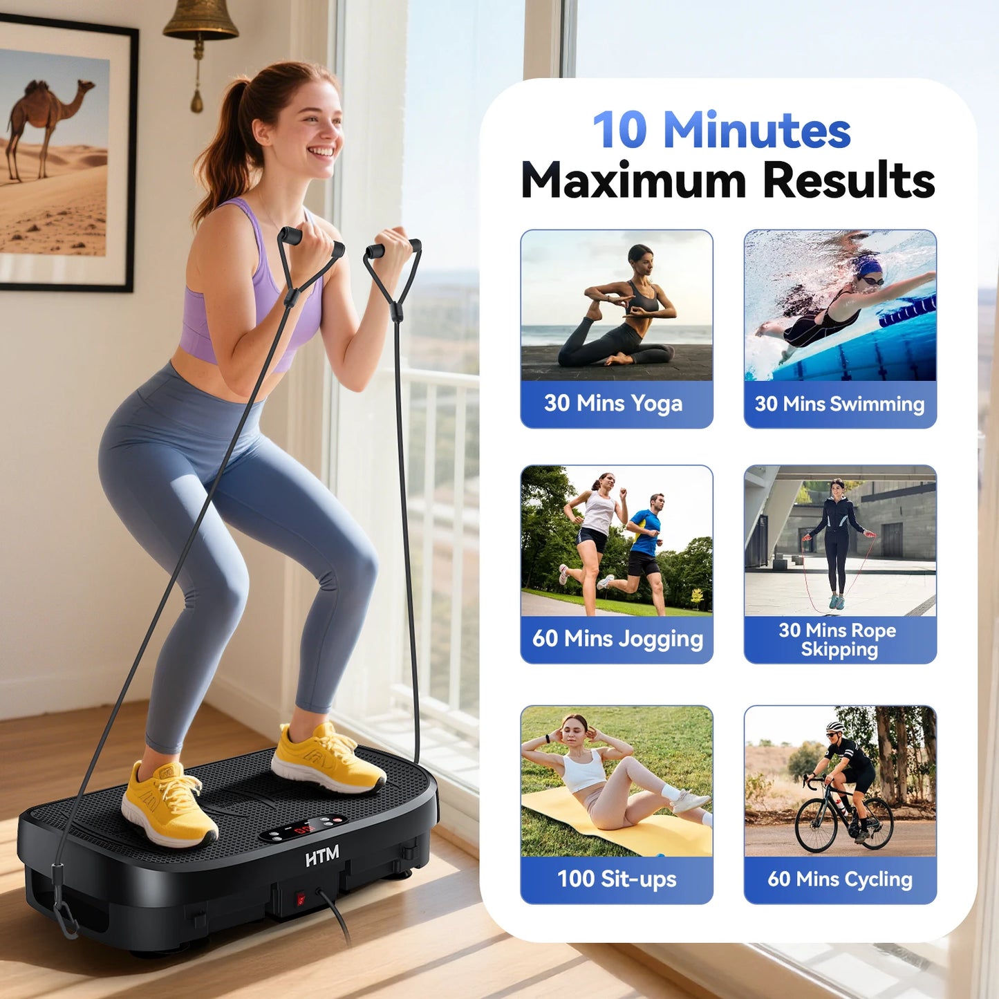HTM Vibration Plate Fitness Machine For Whole Body Workout