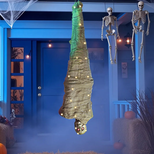 Animated Hanging Corpse Decor With LED Eyes And Sound