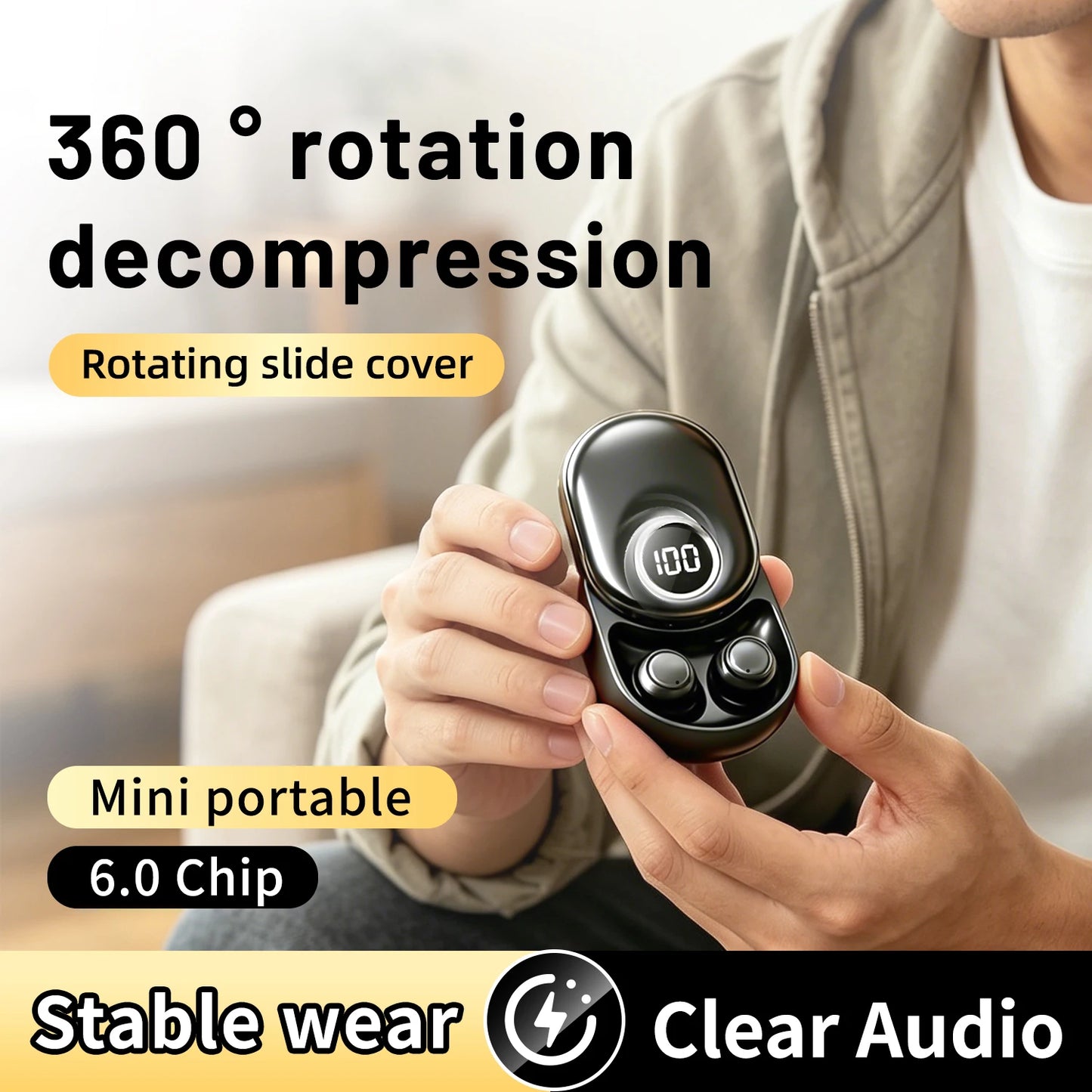 Shuke Bluetooth Wireless Sleep Earbuds With Active Noise Canceling