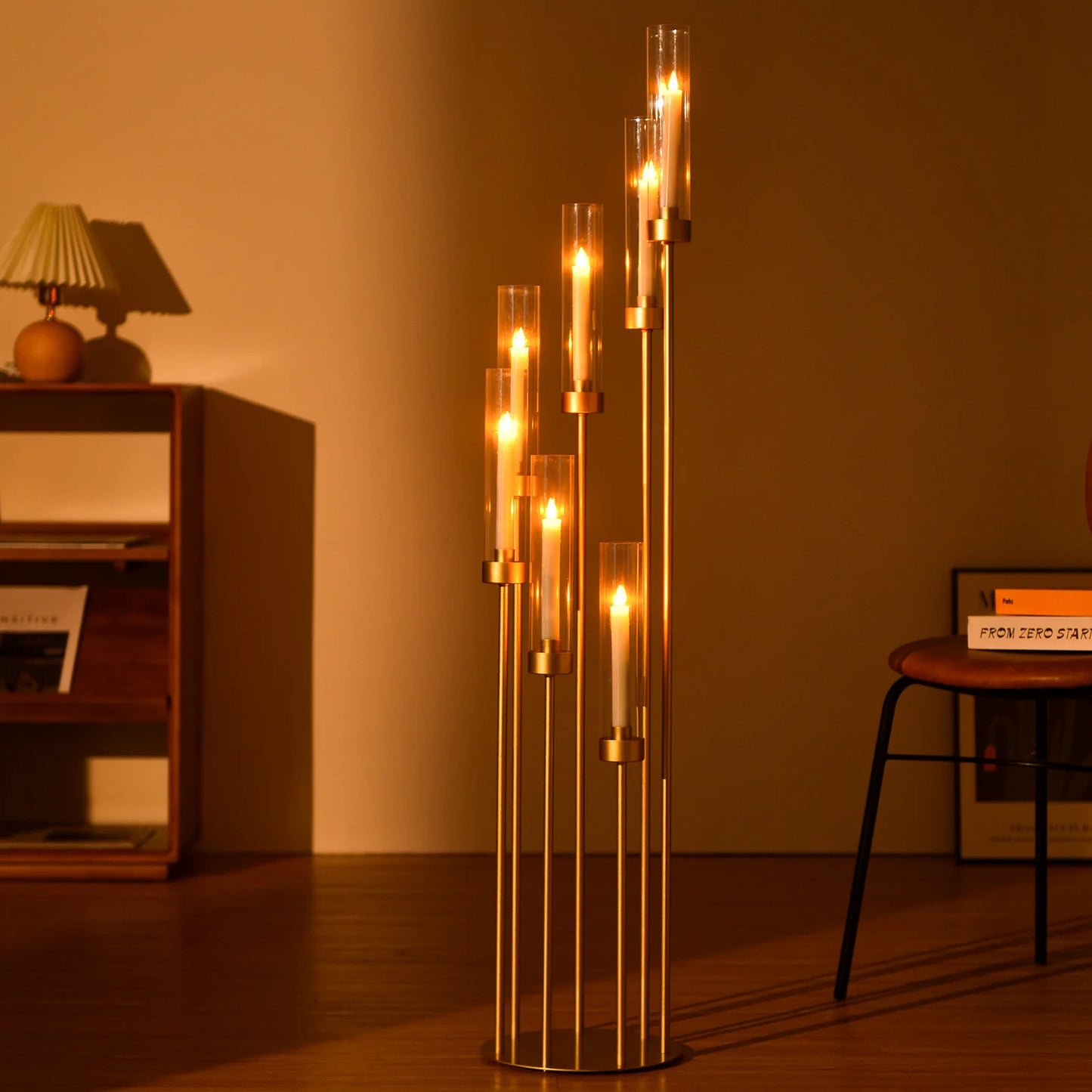 Vincigant 4 Pack 7 Arm Floor Candelabras Metal Centerpieces