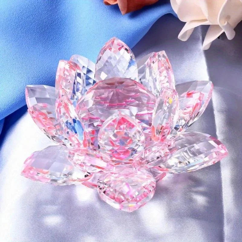 Crystal Lotus Paperweight Figurine For Home Decoration And Gifts