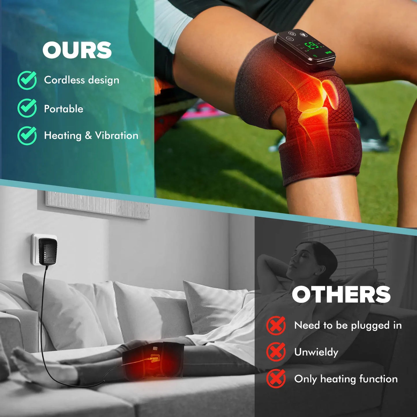 Hailicare Knee Heating Massager With Vibration And Pain Relief