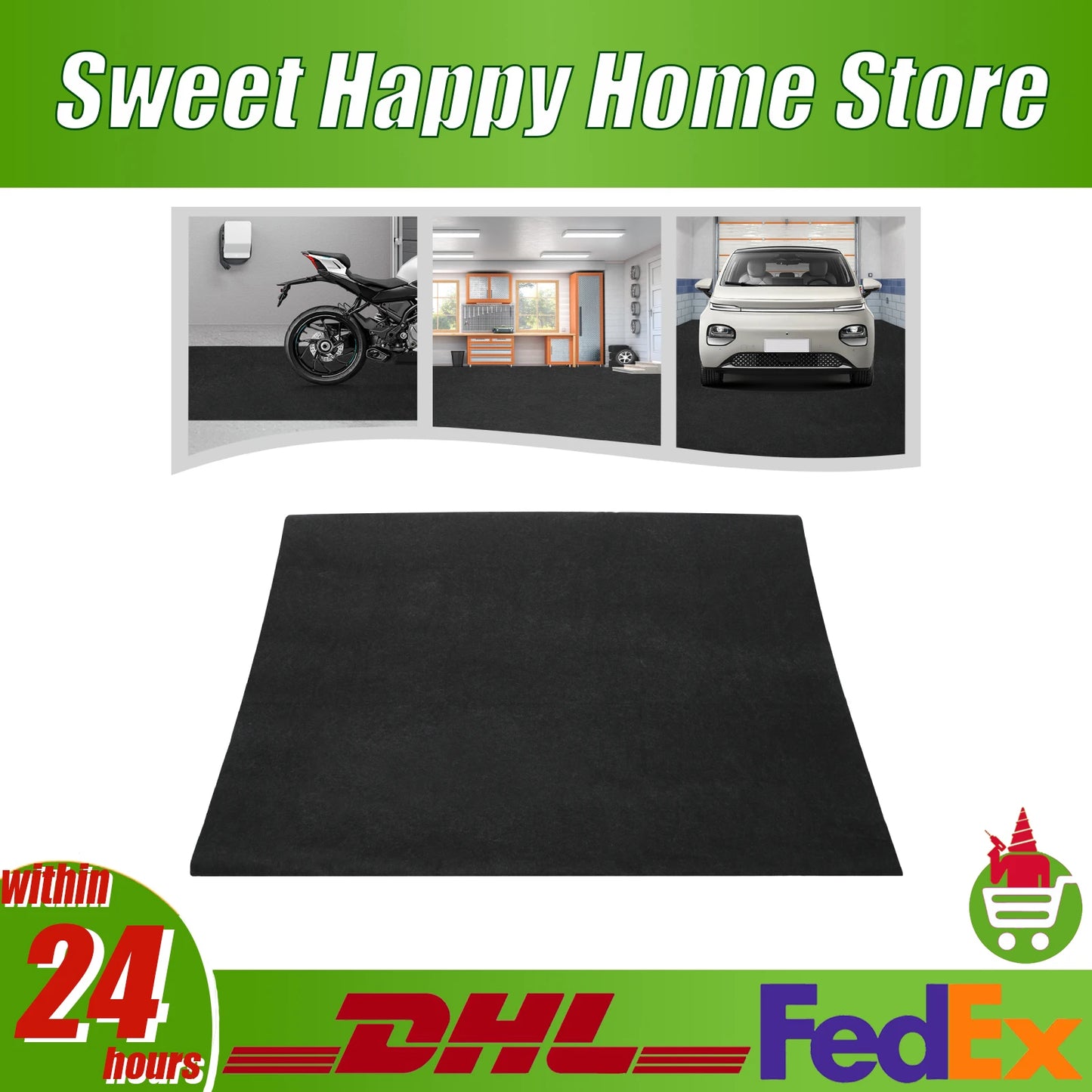 Garage Non-Slip Floor Mat Non-Woven PE Waterproof Protection