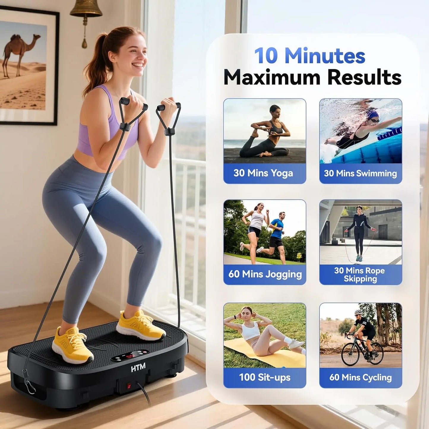 HTM Vibration Plate Fitness Platform With 120 Levels Home Gym