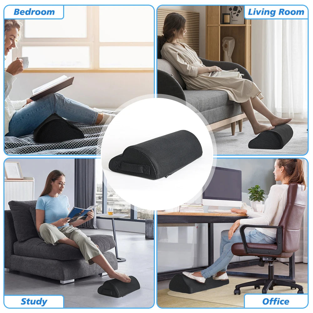 Memory Foam Office Foot Stool Under Desk Footrest For Gaming