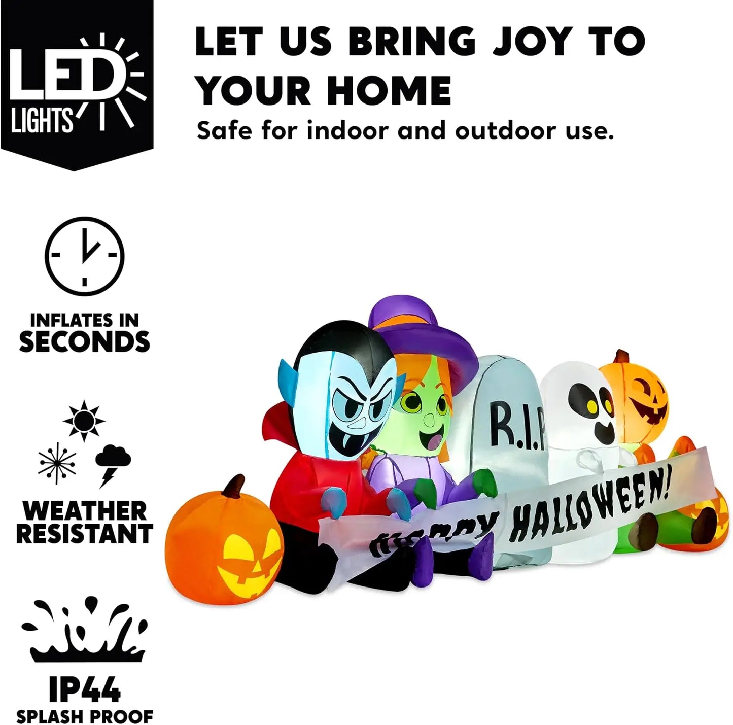 Joyfy Inflatable Halloween Multi-Character Series With LED Lights Outdoor Yard