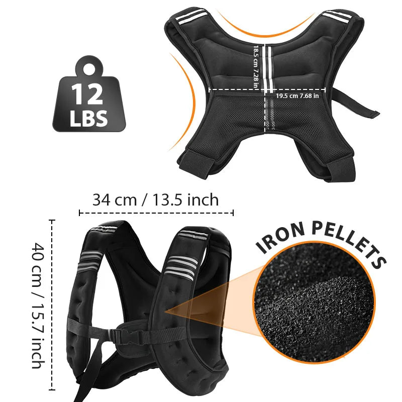 Weight Vest With Reflective Stripe For Workout And Training