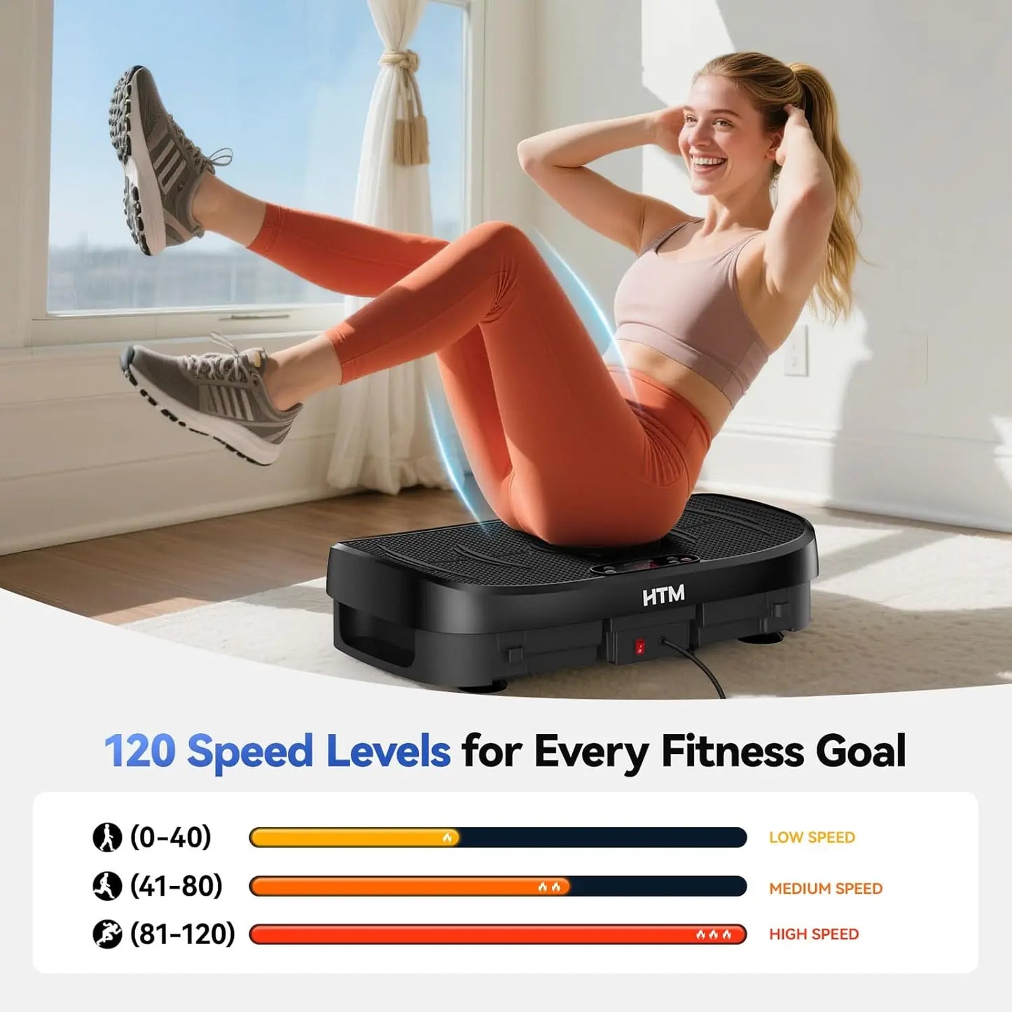HTM Vibration Plate Whole Body Fitness Platform 120 Levels
