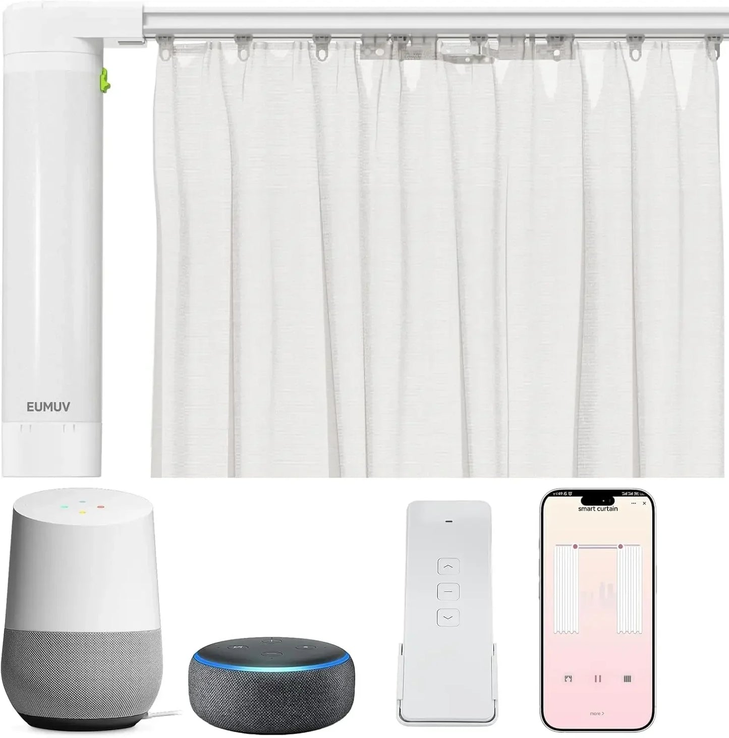 Electric Smart Curtain Track System With Remote Alexa Tuya App