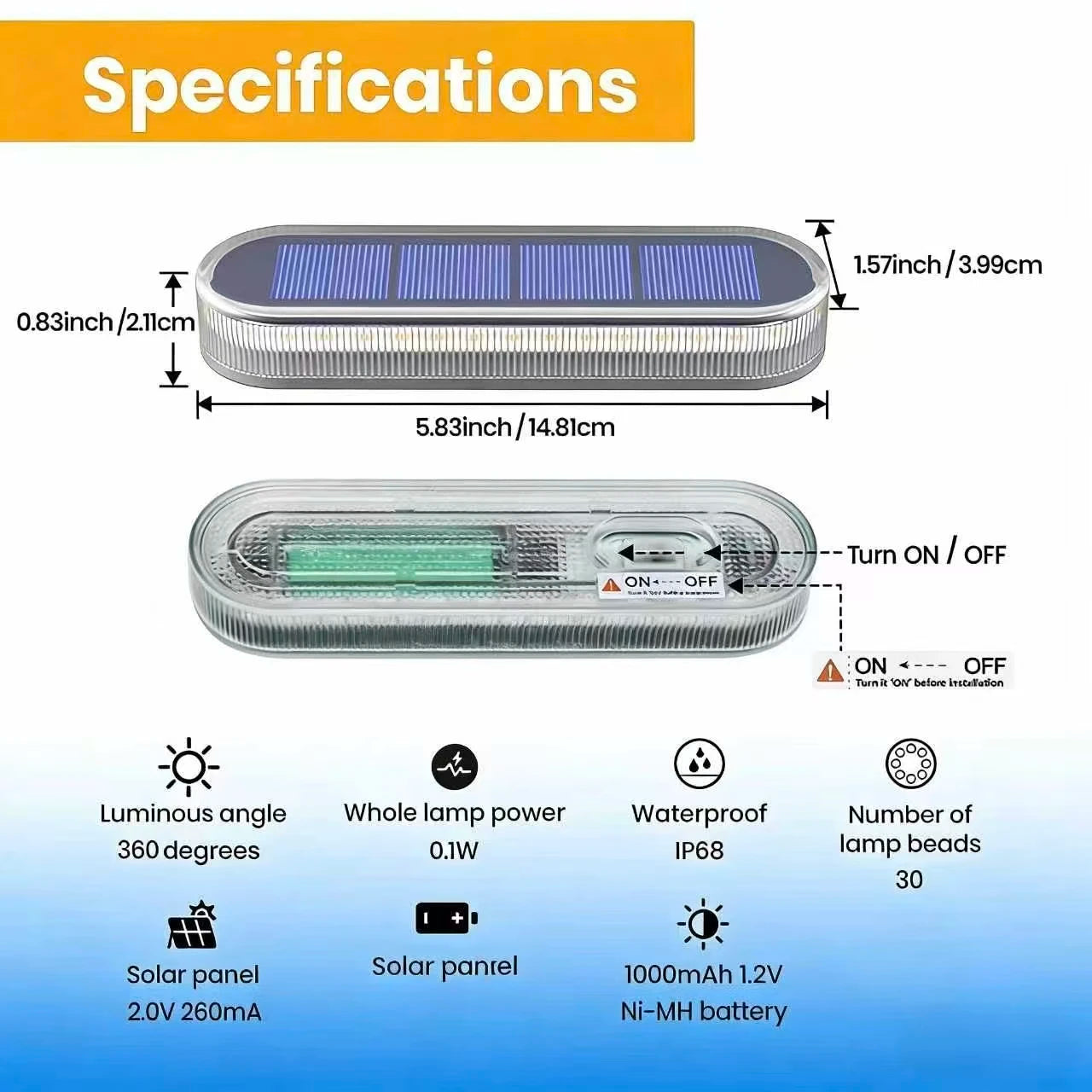 Solar LED Deck Lights 4 Pack Auto On Off Waterproof
